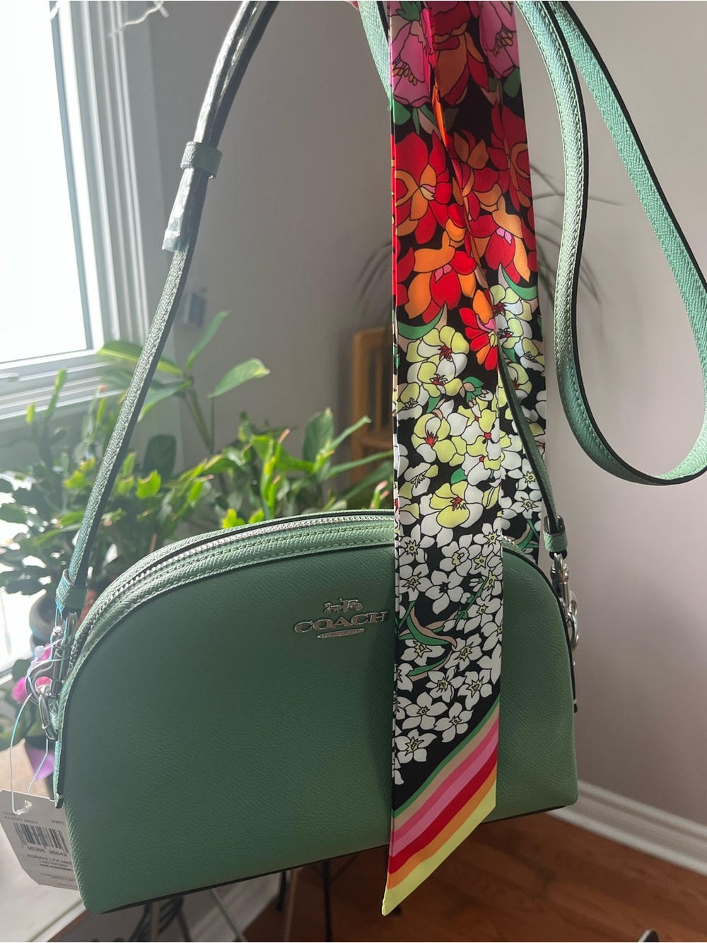 Women’s Coach Madi Crossbody CR348 Soft Green Crossgrain Leather NWT